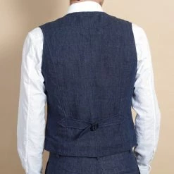 HANSEN GARMENTS KALLE | Casual Classic Vest | Blue Delave -Heschung shop kalle casual classic vest blue delave hansen garments 229808