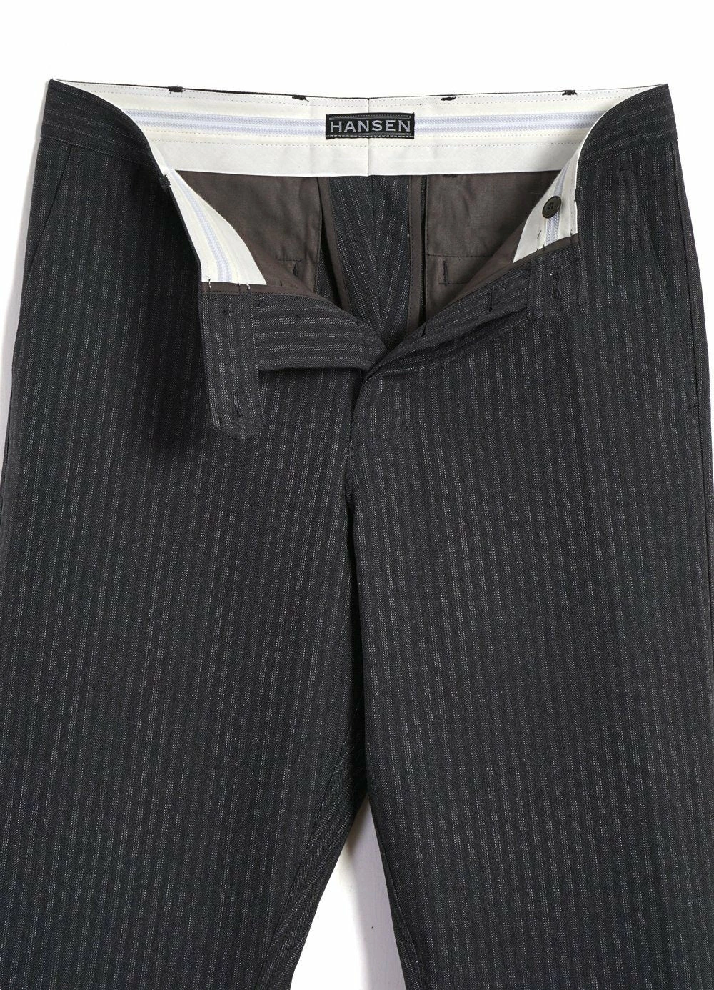 HANSEN GARMENTS KIAN | Cinch Back Wide Trousers | Grey Pin 7 HANSEN GARMENTS KIAN | Cinch Back Wide Trousers | Grey Pin - Image 5