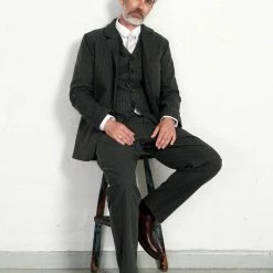 HANSEN GARMENTS KIAN | Cinch Back Wide Trousers | Khaki Pin -Heschung shop kian cinch back wide trousers khaki pin hansen garments 381424