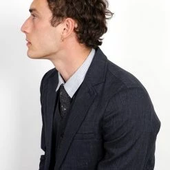 HANSEN GARMENTS KRISTIAN | Two Button Blazer | Navy Melange 10 HANSEN GARMENTS KRISTIAN | Two Button Blazer | Navy Melange -Heschung shop kristian two button blazer navy melange 901132