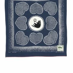 KAPITAL LOVE CAT | Embroidered Bandana | Navy