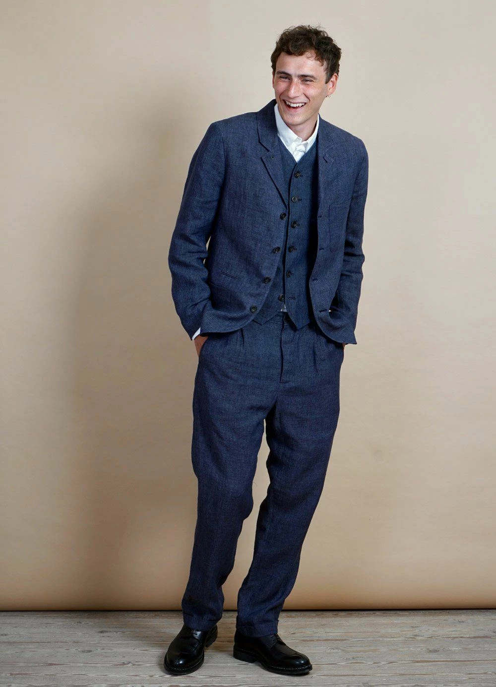 HANSEN GARMENTS MADS | Loose Fit Trousers | Blue Delave 4 HANSEN GARMENTS MADS | Loose Fit Trousers | Blue Delave - Image 2