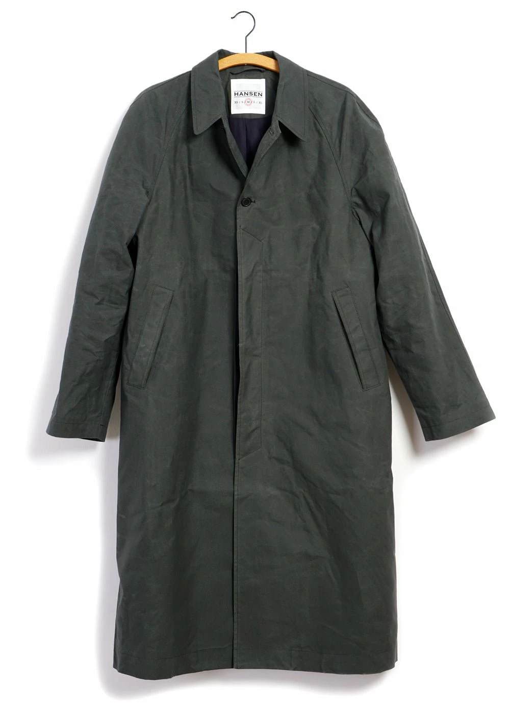 HANSEN GARMENTS MORTEN | Long Windbreaker Coat | Dark Sage 3 HANSEN GARMENTS MORTEN | Long Windbreaker Coat | Dark Sage