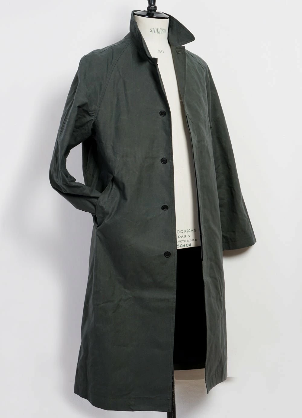 HANSEN GARMENTS MORTEN | Long Windbreaker Coat | Dark Sage 5 HANSEN GARMENTS MORTEN | Long Windbreaker Coat | Dark Sage - Image 3