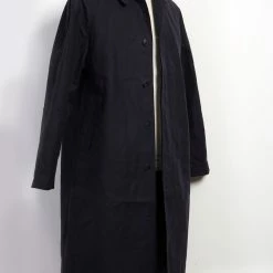 HANSEN GARMENTS MORTEN | Long Windbreaker Coat | Deep Sea -Heschung shop morten long windbreaker coat deep sea hansen garments 211244