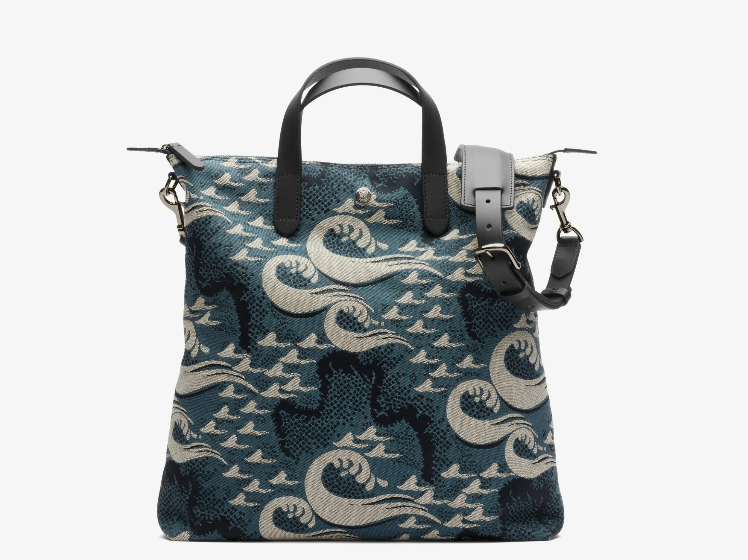 MISMO M/S SHOPPER | Ocean Jacquard/Black 3 MISMO M/S SHOPPER | Ocean Jacquard/Black