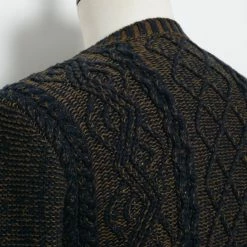 INIS MEÁIN PLATED BEACH SWEATER | Pima Cotton Knitwear | Brown/Navy 12 INIS MEÁIN PLATED BEACH SWEATER | Pima Cotton Knitwear | Brown/Navy -Heschung shop plated beach sweater pima cotton knitwear brownnavy inis meain 871687