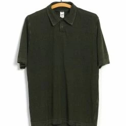 G.R.P POLO | Short Sleeve 2-Button Polo | Dark Green Black