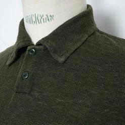 G.R.P POLO | Short Sleeve 2-Button Polo | Dark Green Black -Heschung shop polo short sleeve 2 button polo dark green black grp 968419