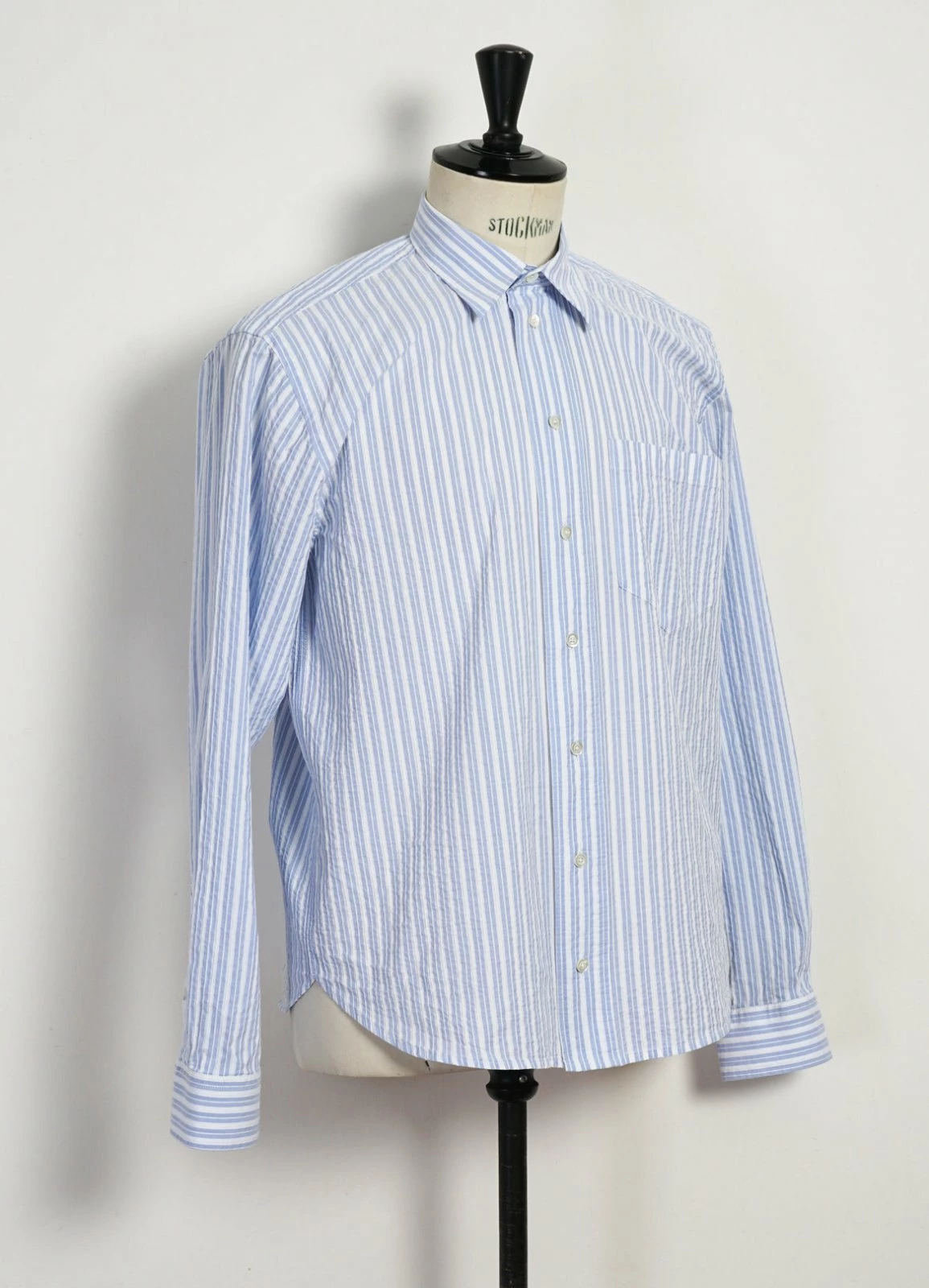 HANSEN GARMENTS RAYMOND | Relaxed Classic Shirt | Big Blue Stripes 9 HANSEN GARMENTS RAYMOND | Relaxed Classic Shirt | Big Blue Stripes - Image 7
