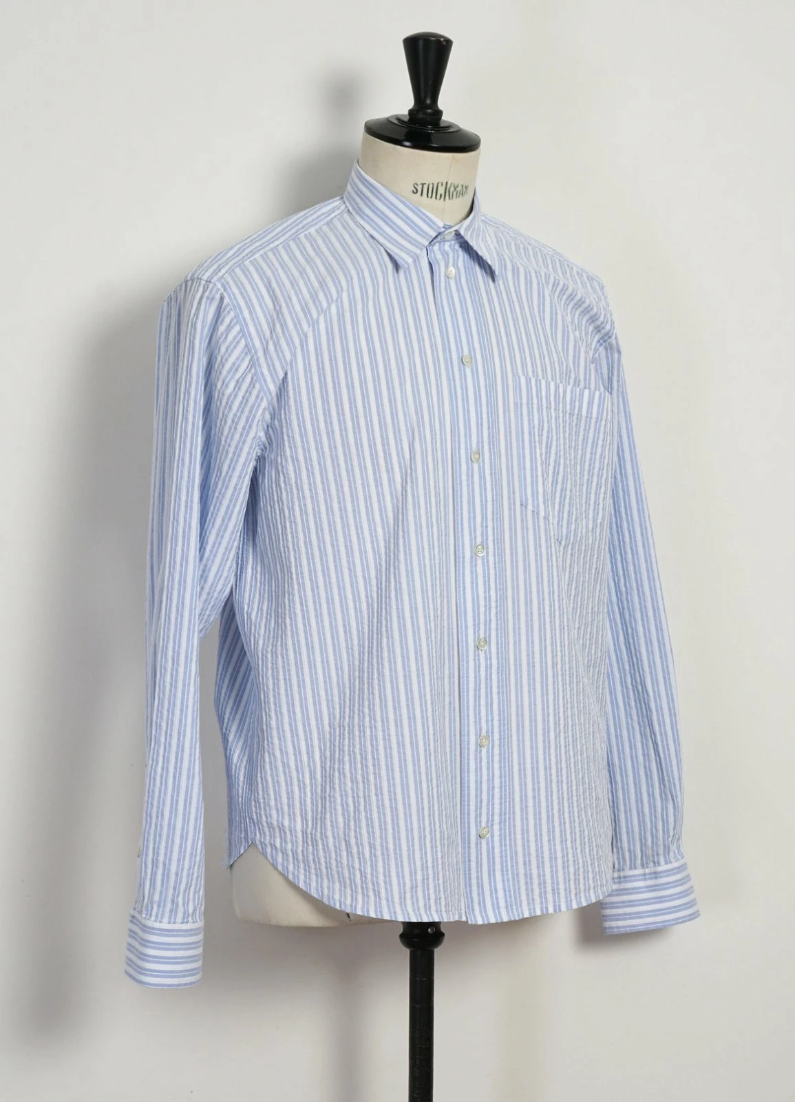 HANSEN GARMENTS RAYMOND | Relaxed Classic Shirt | Big Blue Stripes 8 HANSEN GARMENTS RAYMOND | Relaxed Classic Shirt | Big Blue Stripes - Image 6