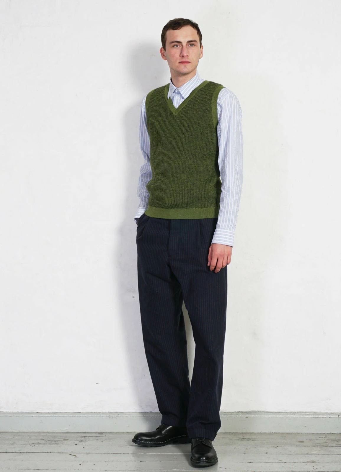 HANSEN GARMENTS RAYMOND | Relaxed Classic Shirt | Big Blue Stripes 7 HANSEN GARMENTS RAYMOND | Relaxed Classic Shirt | Big Blue Stripes - Image 5