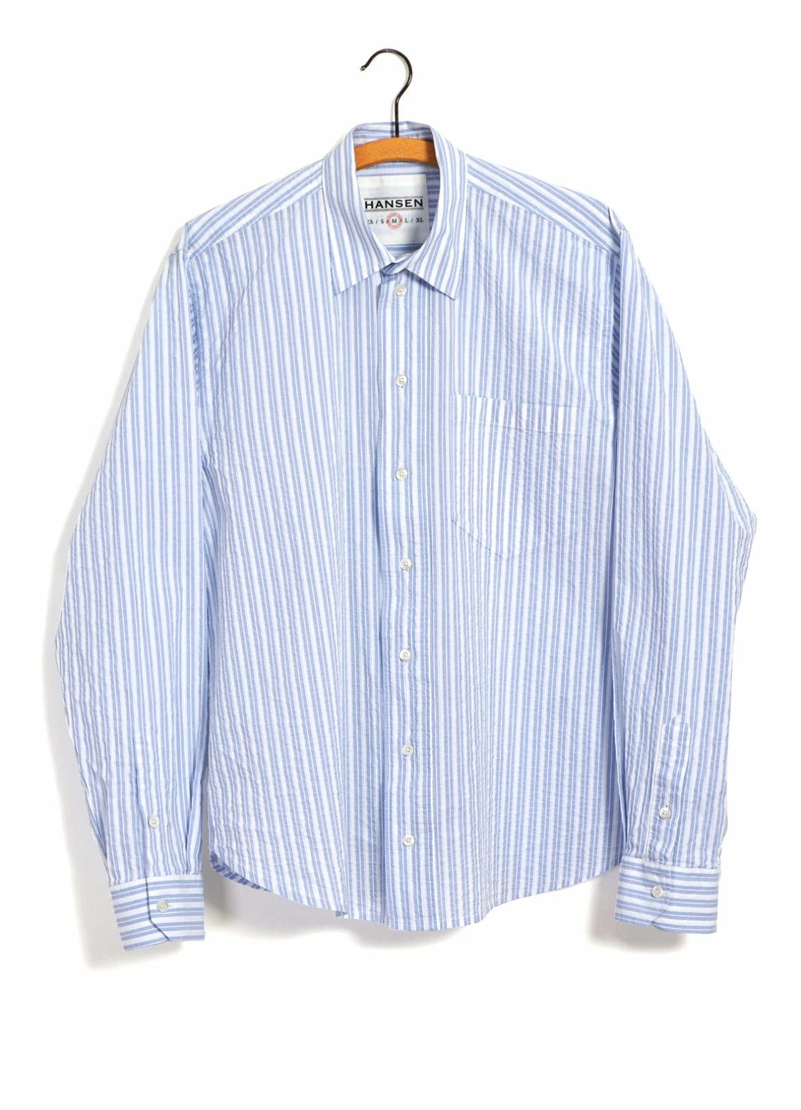 HANSEN GARMENTS RAYMOND | Relaxed Classic Shirt | Big Blue Stripes 3 HANSEN GARMENTS RAYMOND | Relaxed Classic Shirt | Big Blue Stripes