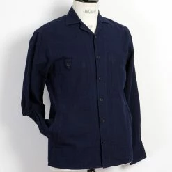 HANSEN GARMENTS SAM | Casual Over Shirt | Waffle Indigo -Heschung shop sam casual over shirt waffle indigo hansen garments 315793