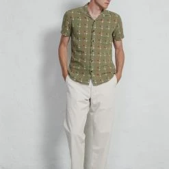 HANSEN GARMENTS JONNY | Short Sleeve Shirt | Nevada Green 10 HANSEN GARMENTS JONNY | Short Sleeve Shirt | Nevada Green -Heschung shop ss23 jonny nevada green ruben tyge nature 1