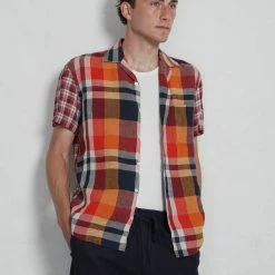 HANSEN GARMENTS JONNY | Short Sleeve Shirt | Red Checks -Heschung shop ss23 jonny red check 1