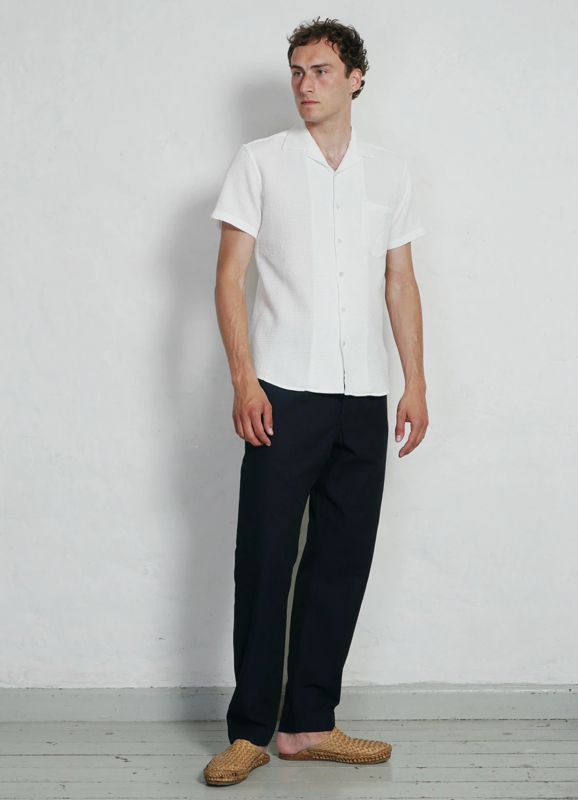 HANSEN GARMENTS JONNY | Short Sleeve Shirt | Waffle White 9 HANSEN GARMENTS JONNY | Short Sleeve Shirt | Waffle White - Image 7