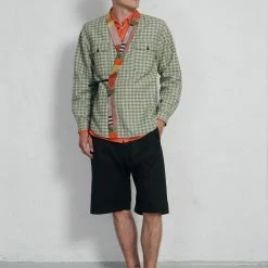 HANSEN GARMENTS REMY | East & West Shirt Jacket | Sashiko Green+ 11 HANSEN GARMENTS REMY | East & West Shirt Jacket | Sashiko Green+ -Heschung shop ss23 remy swazi henning spark robin black 2