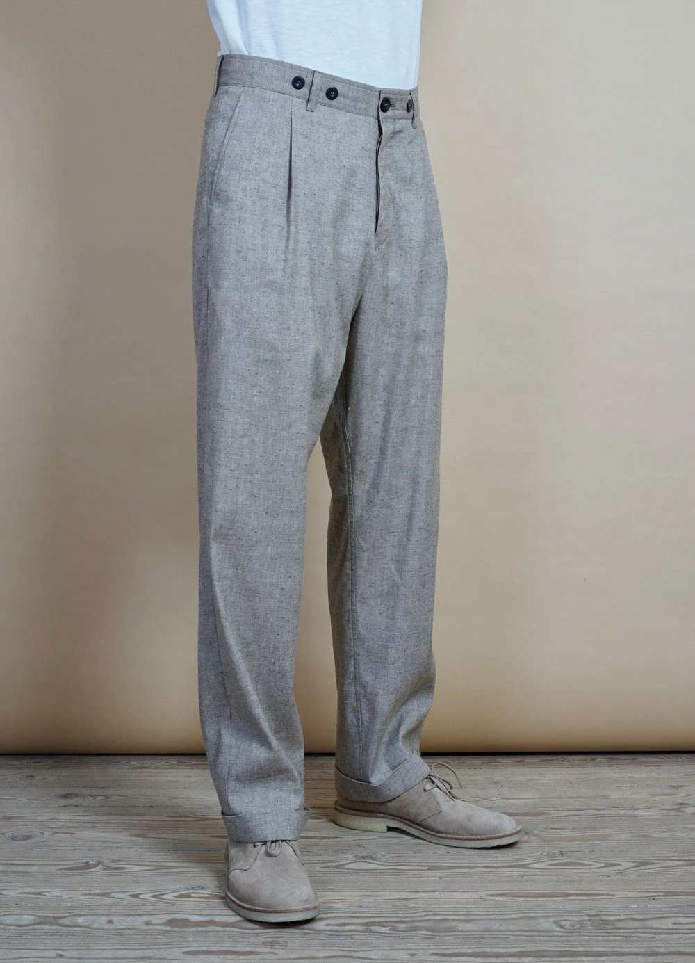 HANSEN GARMENTS SUNE | Pleated Wide Cut Trousers | Beach 5 HANSEN GARMENTS SUNE | Pleated Wide Cut Trousers | Beach - Image 3