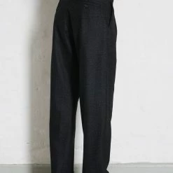 HANSEN GARMENTS SUNE | Pleated Wide Cut Trousers | Black Marble -Heschung shop sune pleated wide cut trousers black marble hansen garments 979771