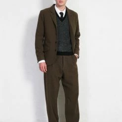 HANSEN GARMENTS SUNE | Pleated Wide Cut Trousers | Brown Herringbone 14 HANSEN GARMENTS SUNE | Pleated Wide Cut Trousers | Brown Herringbone -Heschung shop sune pleated wide cut trousers brown herringbone hansen garments 210428