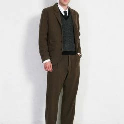 HANSEN GARMENTS SUNE | Pleated Wide Cut Trousers | Brown Herringbone 13 HANSEN GARMENTS SUNE | Pleated Wide Cut Trousers | Brown Herringbone -Heschung shop sune pleated wide cut trousers brown herringbone hansen garments 232436