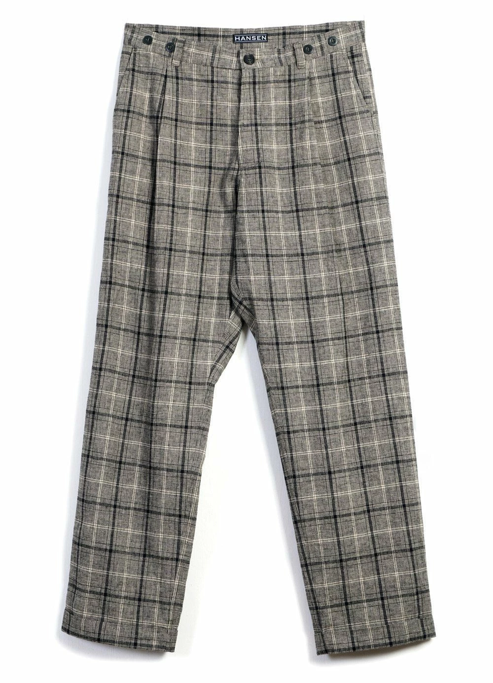 HANSEN GARMENTS SUNE | Pleated Wide Cut Trousers | Check 1 3 HANSEN GARMENTS SUNE | Pleated Wide Cut Trousers | Check 1