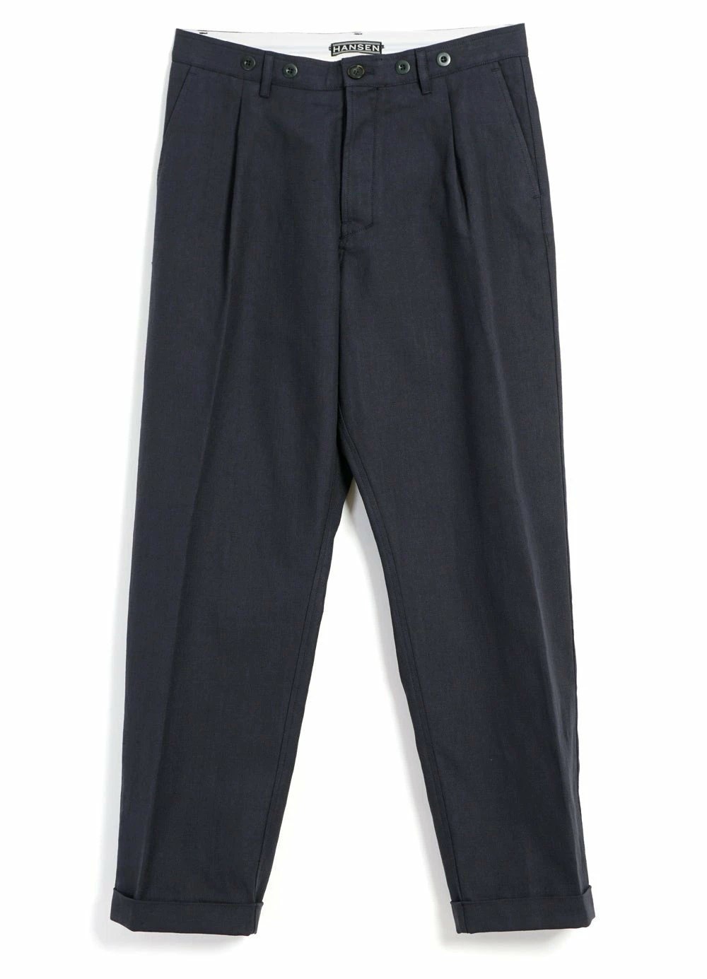 HANSEN GARMENTS SUNE | Pleated Wide Cut Trousers | Dark Blue 3 HANSEN GARMENTS SUNE | Pleated Wide Cut Trousers | Dark Blue