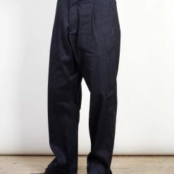 HANSEN GARMENTS SUNE | Pleated Wide Cut Trousers | Navy Melange -Heschung shop sune pleated wide cut trousers navy melange 778075