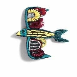 KAPITAL SWALLOW | 3D Embroidered Pin Badge | Turquoise