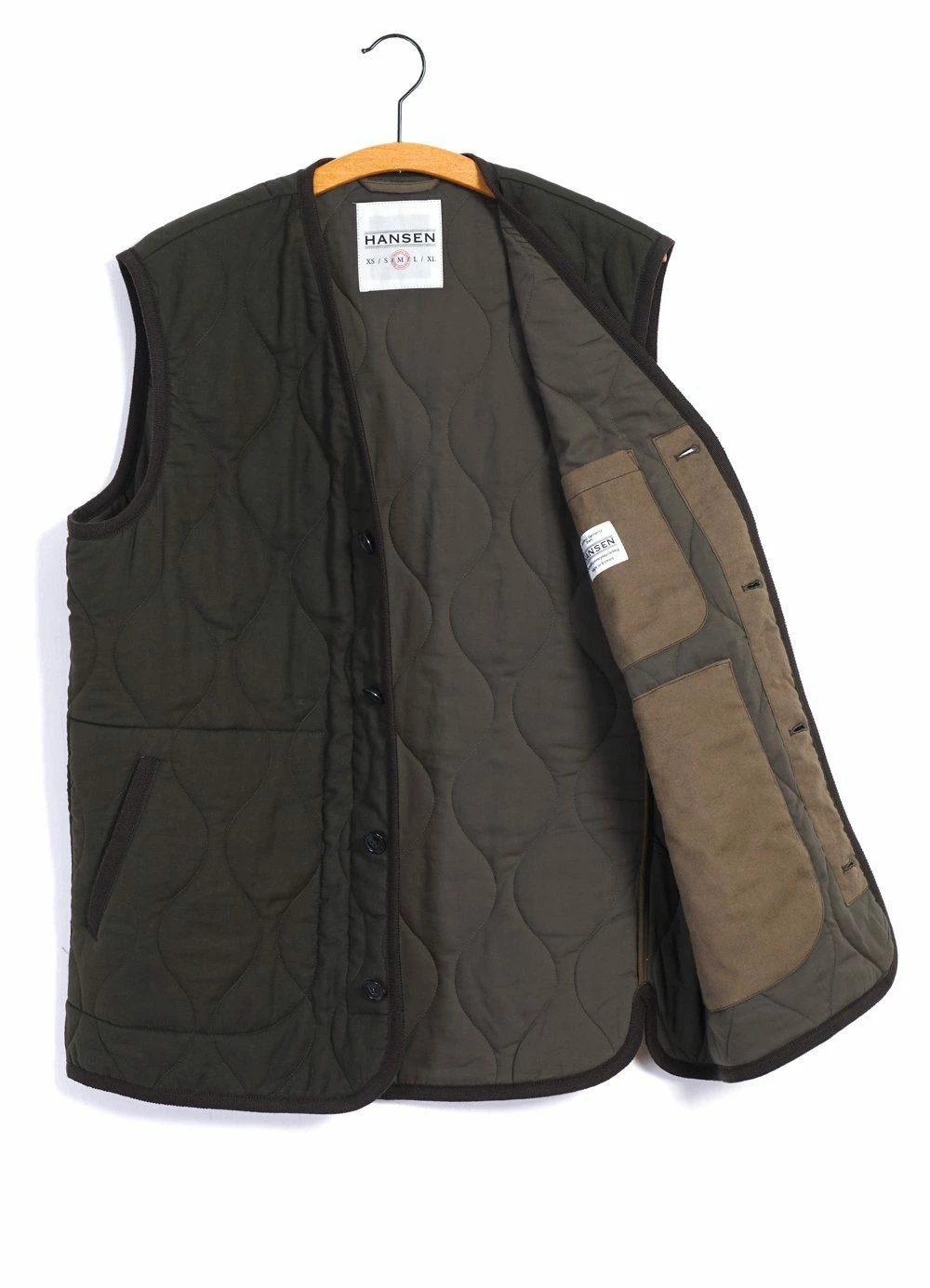 HANSEN GARMENTS TONY | Bonded Padded Vest | Dark Army 8 HANSEN GARMENTS TONY | Bonded Padded Vest | Dark Army - Image 6