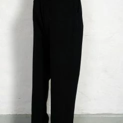 HANSEN GARMENTS TRYGVE | Wide Cut Cropped Trousers | Black -Heschung shop trygve wide cut cropped trousers black hansen garments 724455