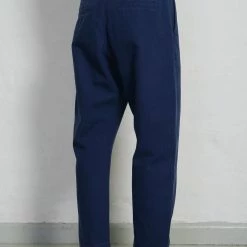 HANSEN GARMENTS TRYGVE | Wide Cut Cropped Trousers | Work Blue -Heschung shop trygve wide cut cropped trousers work blue hansen garments 402534