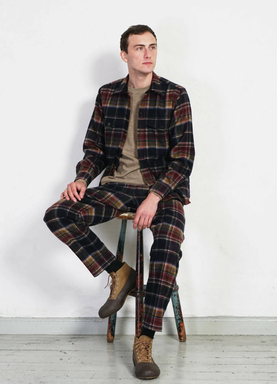 HANSEN GARMENTS TYGE | Wide Cut Cropped Trousers | Multi Colour Check 8 HANSEN GARMENTS TYGE | Wide Cut Cropped Trousers | Multi Colour Check - Image 6