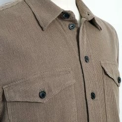 HANSEN GARMENTS VILLY | Short Sleeve Shirt | Khaki Sashiko -Heschung shop villy short sleeve shirt khaki sashiko hansen garments 207931