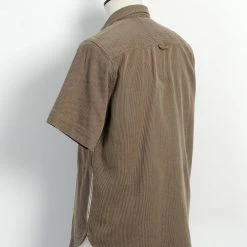 HANSEN GARMENTS VILLY | Short Sleeve Shirt | Khaki Sashiko -Heschung shop villy short sleeve shirt khaki sashiko hansen garments 907581