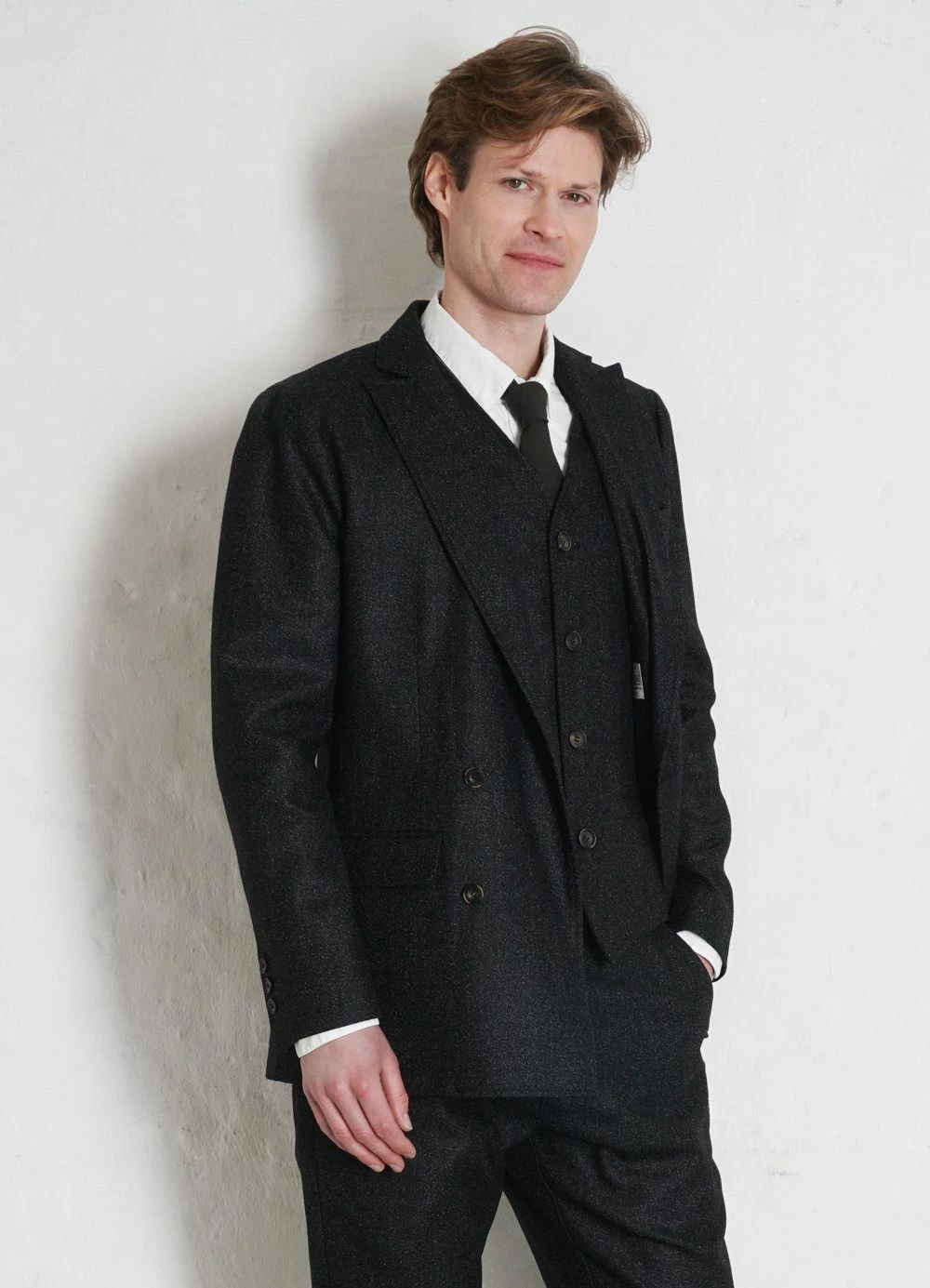 HANSEN GARMENTS WALTER | Classic Double Breasted Blazer | Black Marble 5 HANSEN GARMENTS WALTER | Classic Double Breasted Blazer | Black Marble - Image 3