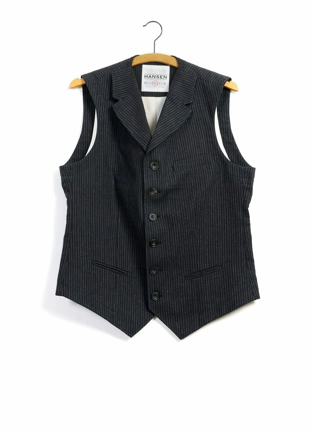 HANSEN GARMENTS WILLIAM | High Lapel Waistcoat | Black Pin 3 HANSEN GARMENTS WILLIAM | High Lapel Waistcoat | Black Pin