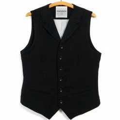 HANSEN GARMENTS WILLIAM | Lapel Waistcoat | Black