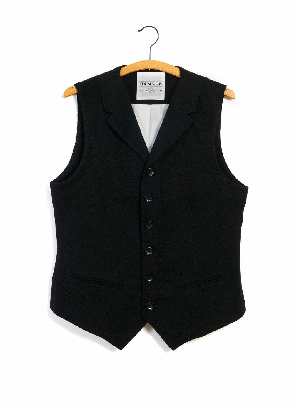 HANSEN GARMENTS WILLIAM | Lapel Waistcoat | Black 3 HANSEN GARMENTS WILLIAM | Lapel Waistcoat | Black