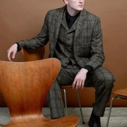 HANSEN GARMENTS WILLIAM | Lapel Waistcoat | Checkered -Heschung shop william lapel waistcoat checkered hansen garments 861476