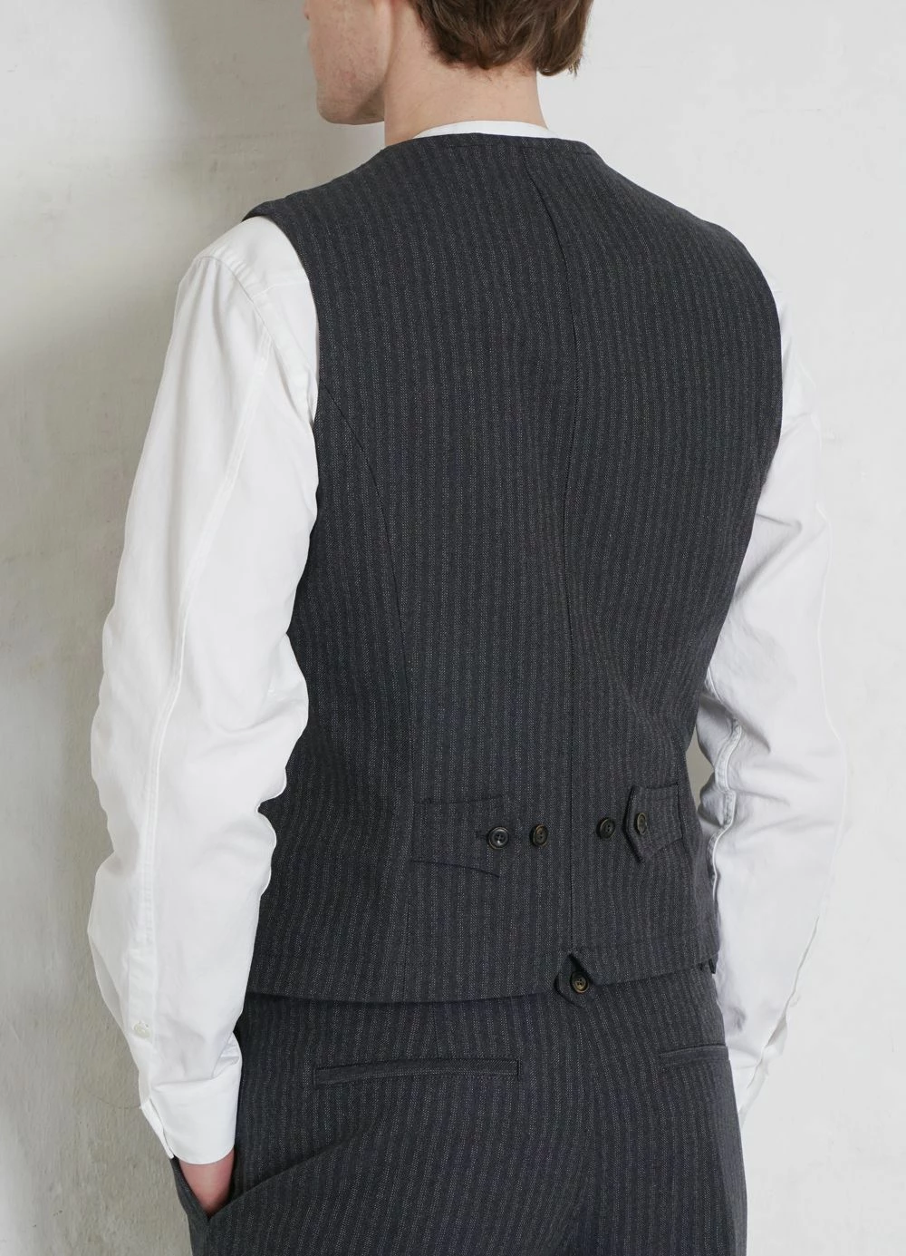 HANSEN GARMENTS WILLIAM | Lapel Waistcoat | Grey Pin 5 HANSEN GARMENTS WILLIAM | Lapel Waistcoat | Grey Pin - Image 3