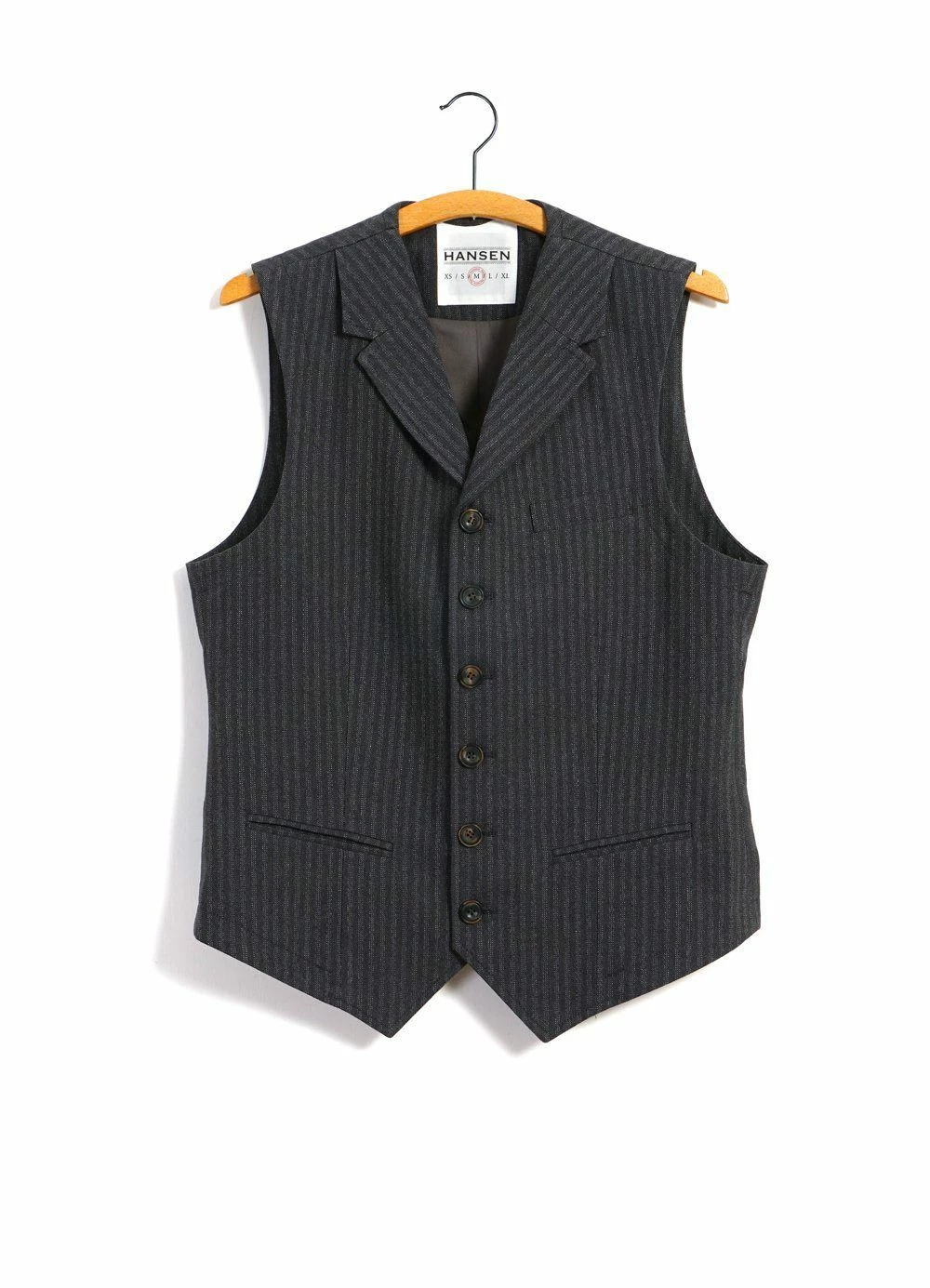 HANSEN GARMENTS WILLIAM | Lapel Waistcoat | Grey Pin 3 HANSEN GARMENTS WILLIAM | Lapel Waistcoat | Grey Pin