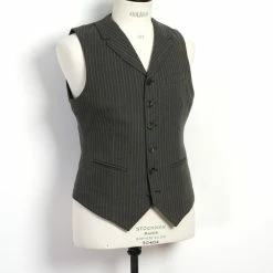 HANSEN GARMENTS WILLIAM | Lapel Waistcoat | Khaki Pin 10 HANSEN GARMENTS WILLIAM | Lapel Waistcoat | Khaki Pin -Heschung shop william lapel waistcoat khaki pin hansen garments 219795