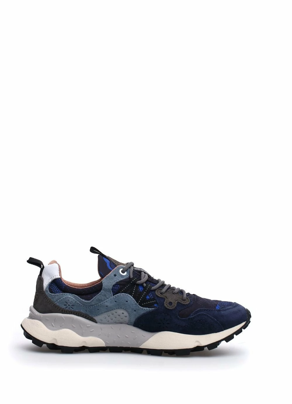 Flower Mountain YAMANO 3 | Suede & Canvas Sneaker | JP Print Navy/Black 4 Flower Mountain YAMANO 3 | Suede & Canvas Sneaker | JP Print Navy/Black - Image 2