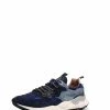 Flower Mountain YAMANO 3 | Suede & Canvas Sneaker | JP Print Navy/Black -Heschung shop yamano 3 suede canvas sneaker jp print navyblack flower mountain 431982